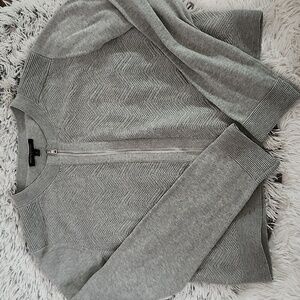 Banana Republic gray zip up cardigan Office Business Casual